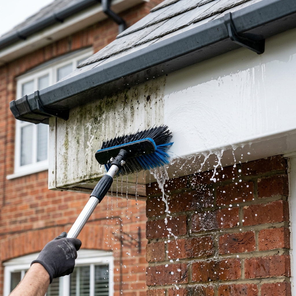 Close up of UPVC cleaning process in Yarm