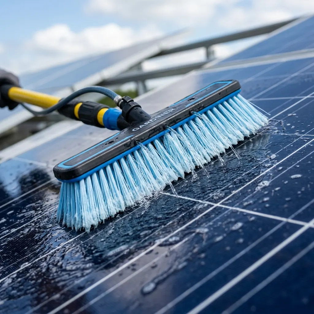 Precision soft brush agitation of solar glass in Ingleby Barwick